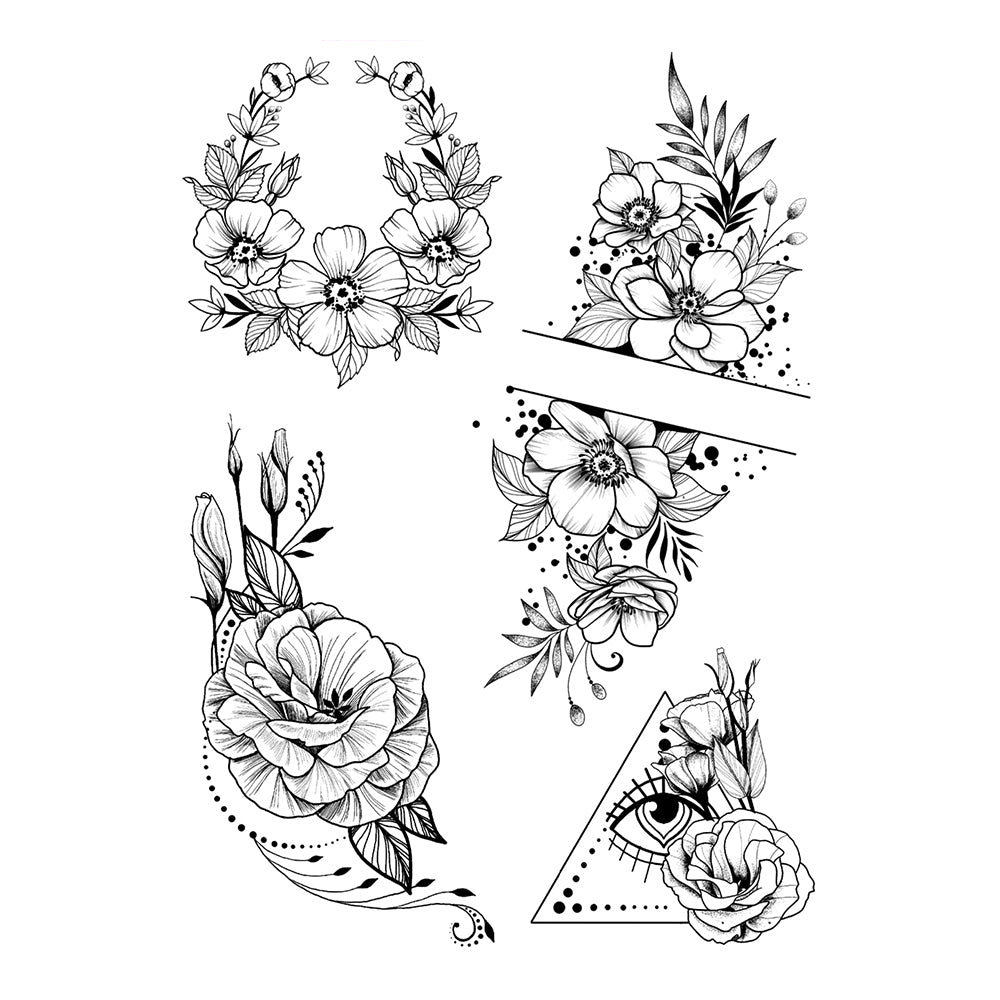 Crown of Flowers Temporary Tattoo - INKOTATTOO